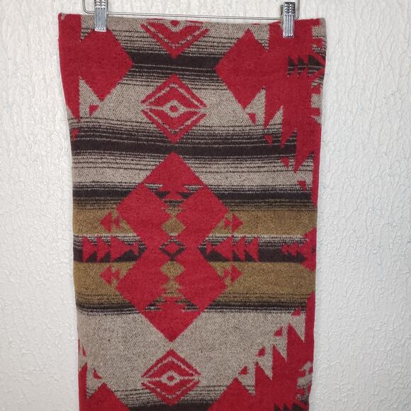 Sackcloth & Ashes Aztec Southwest Reversible Throw Blanket 70"x59" Italy Fringe - Picture 10 of 11